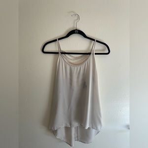 Fora Cutout Strappy Tank Top, Bone, Size M
